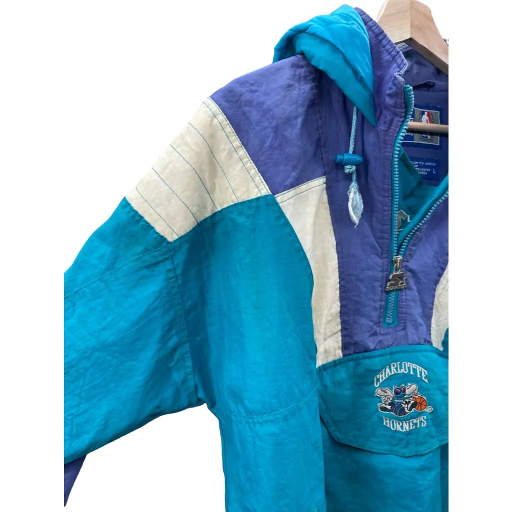 Vintage 1990's Charlotte Hornets Starter Puffer Zip Up NBA Jacket