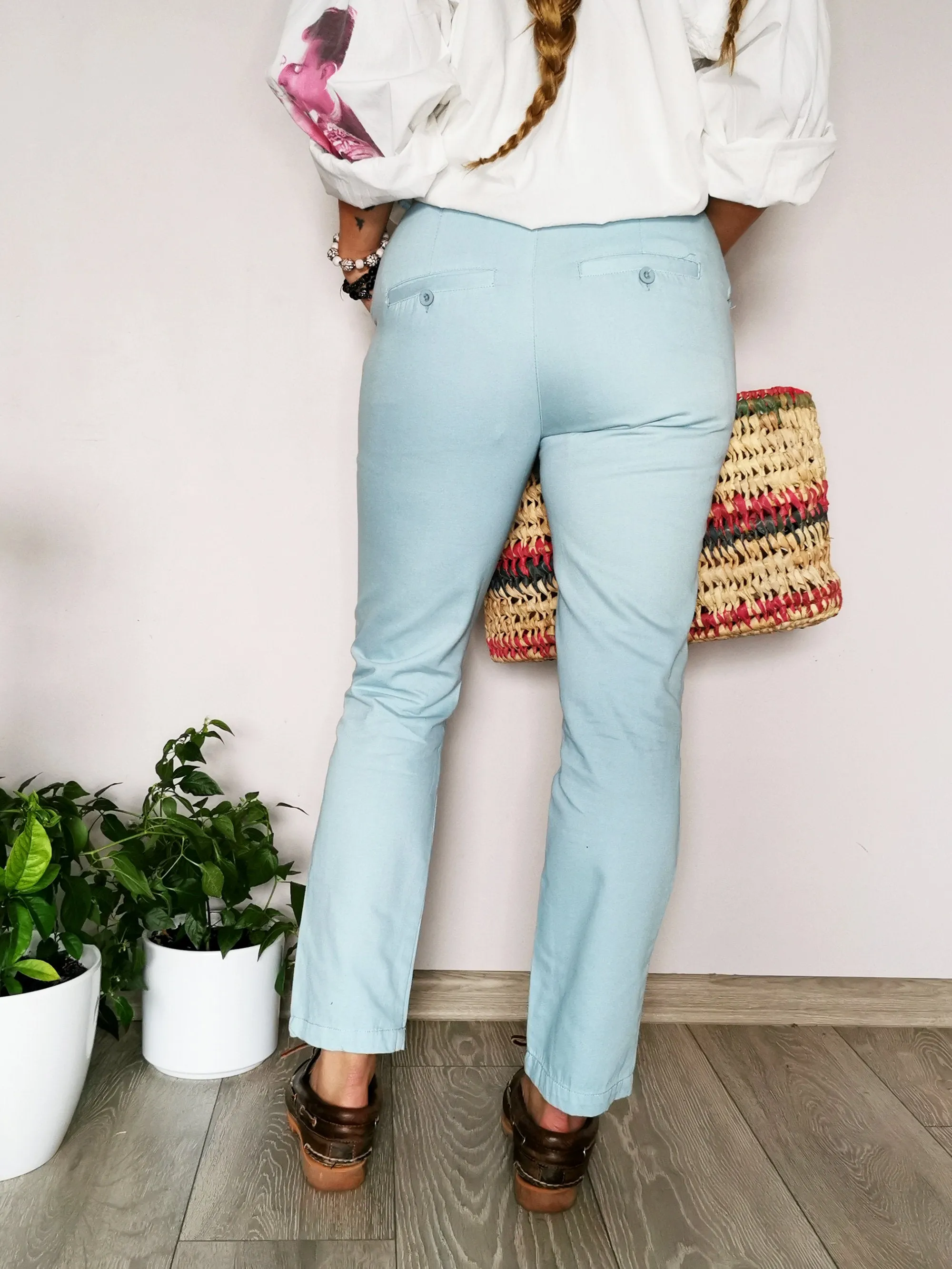 Vintage 90s baby blue chino trousers pants