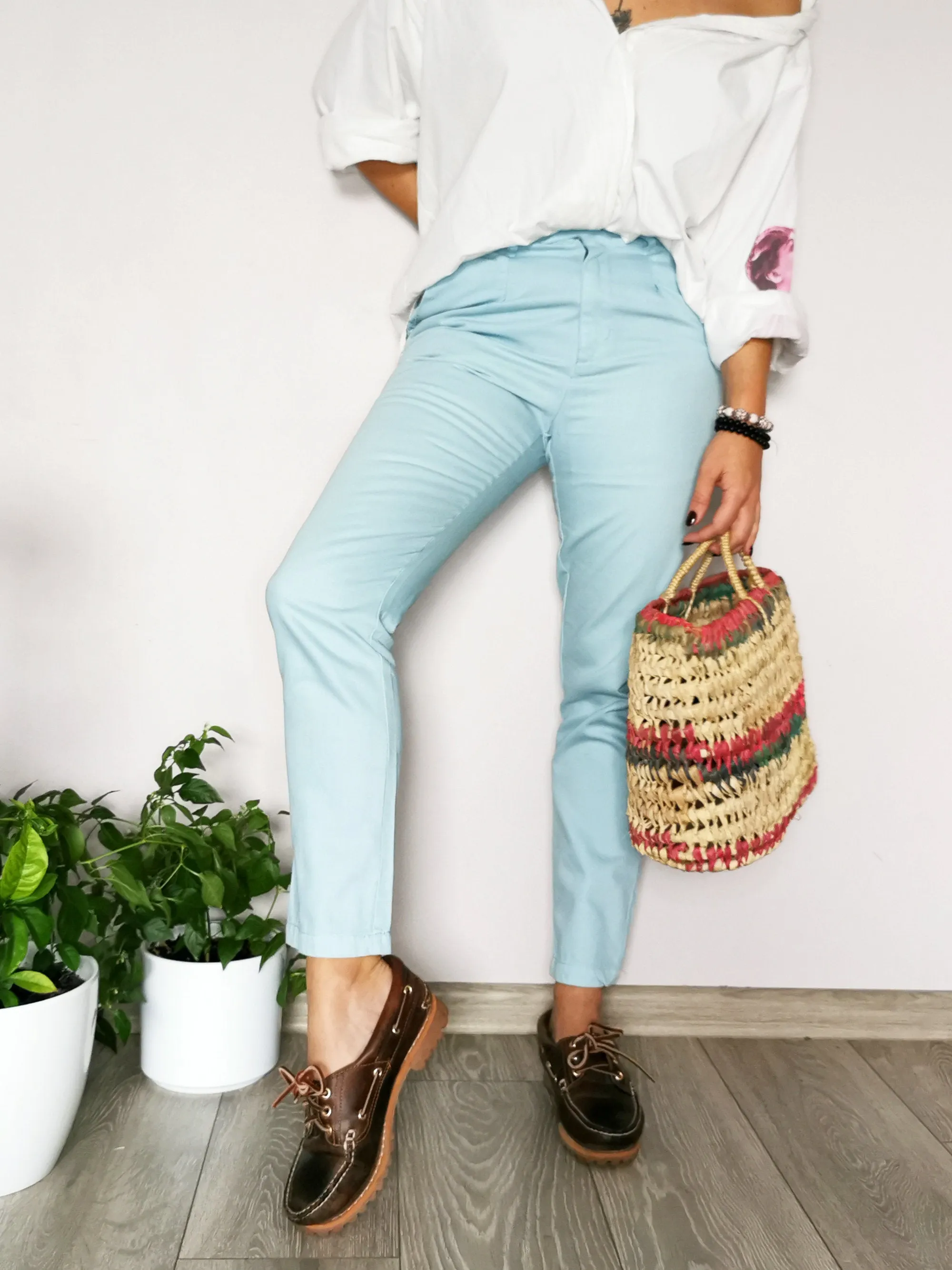 Vintage 90s baby blue chino trousers pants