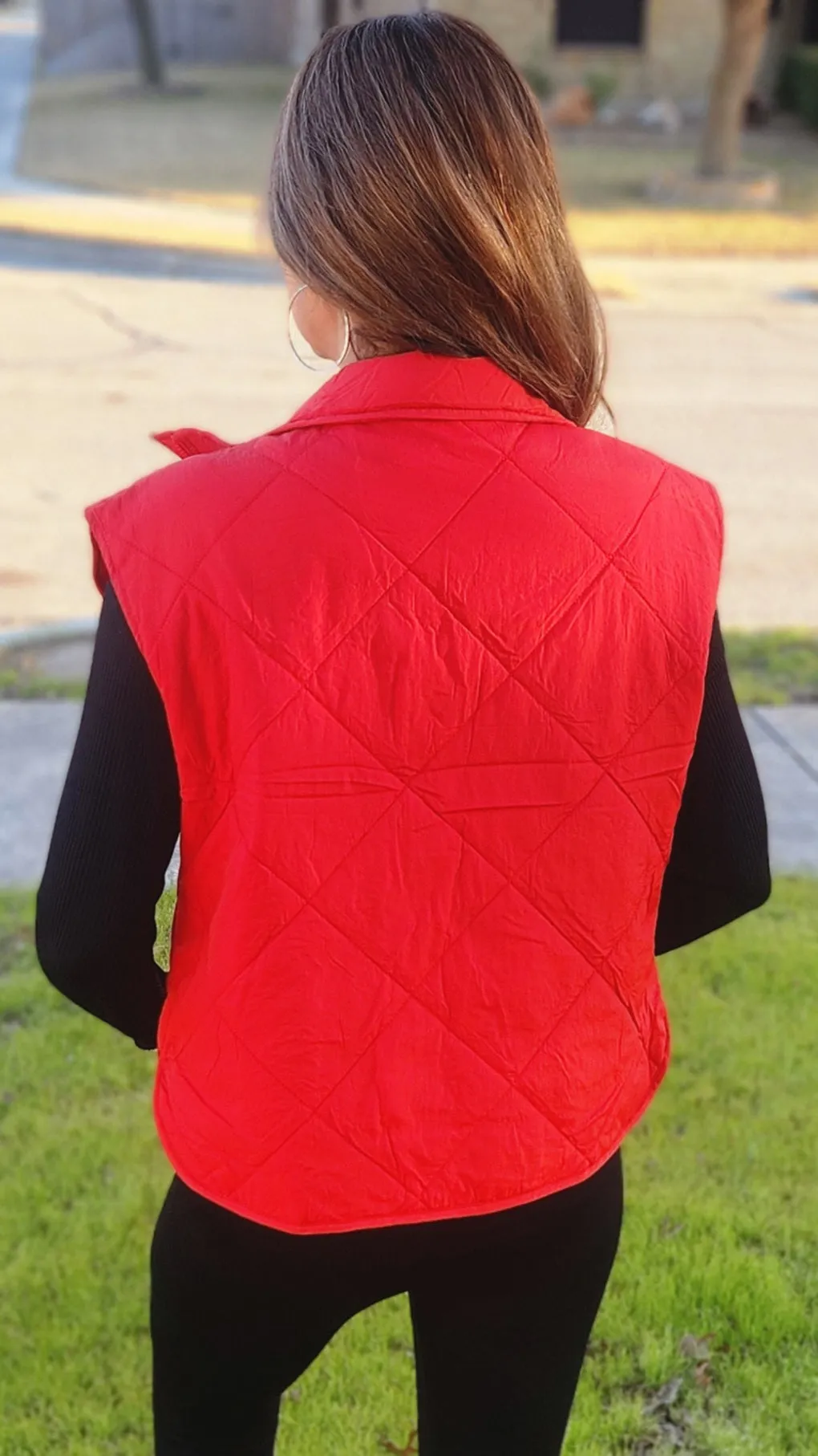 Walk Me Home Puff Vest-Red