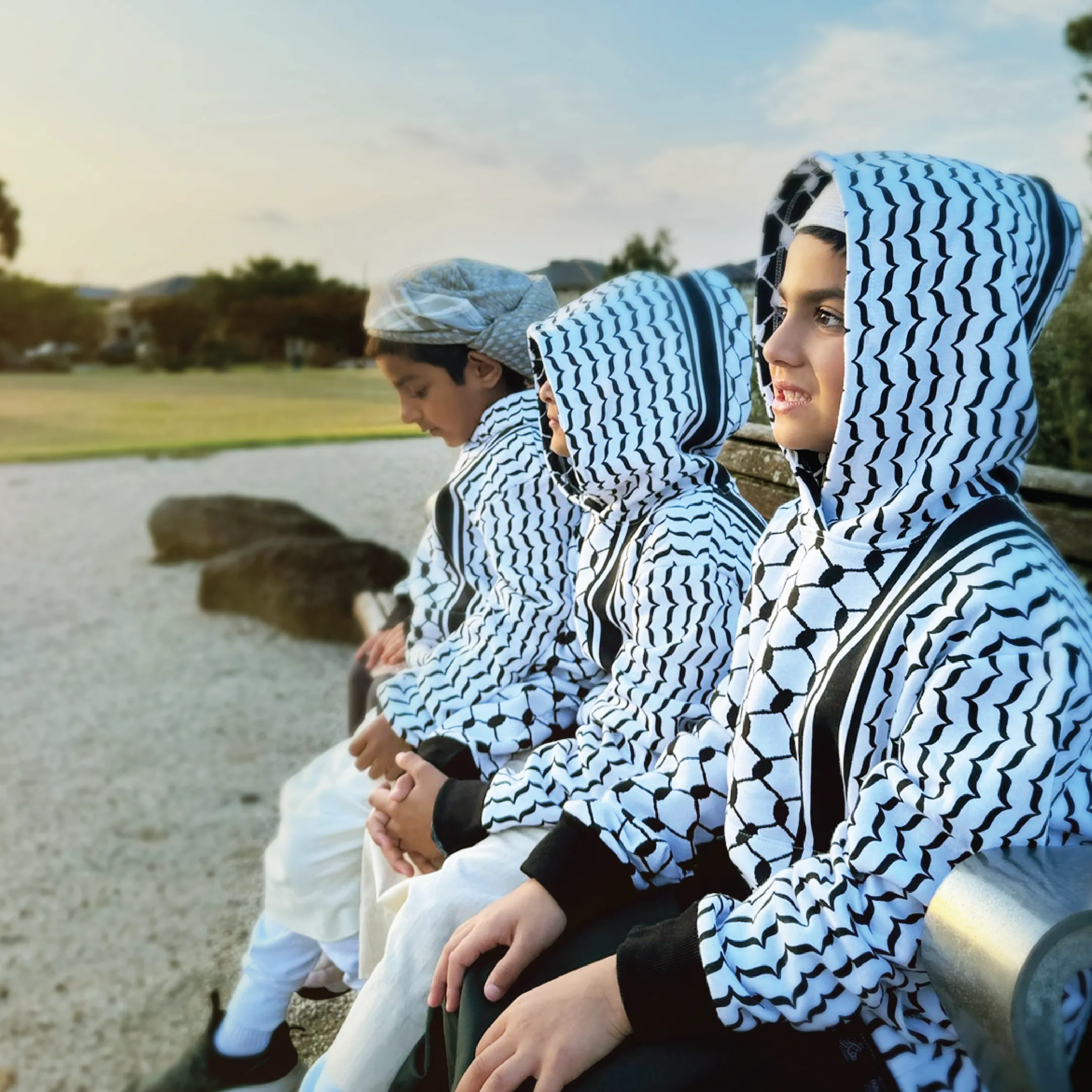 Winter Exclusive: White & Black Keffiyeh Hoodies - First in Australia!