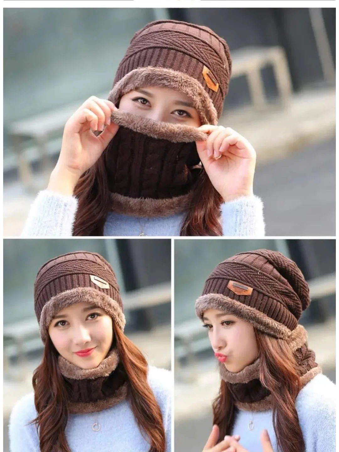 Winter Hat with Neck Warmer (Skullies & Beanies) For Men and Women