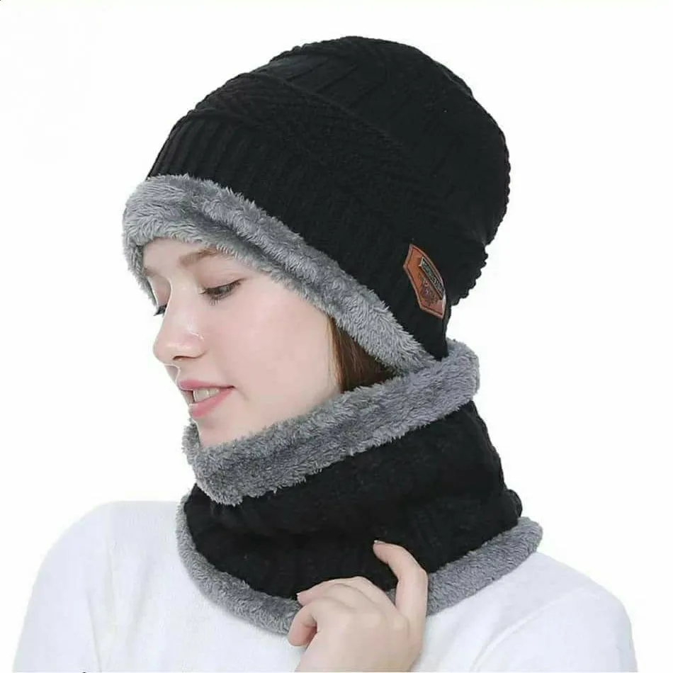 Winter Hat with Neck Warmer (Skullies & Beanies) For Men and Women