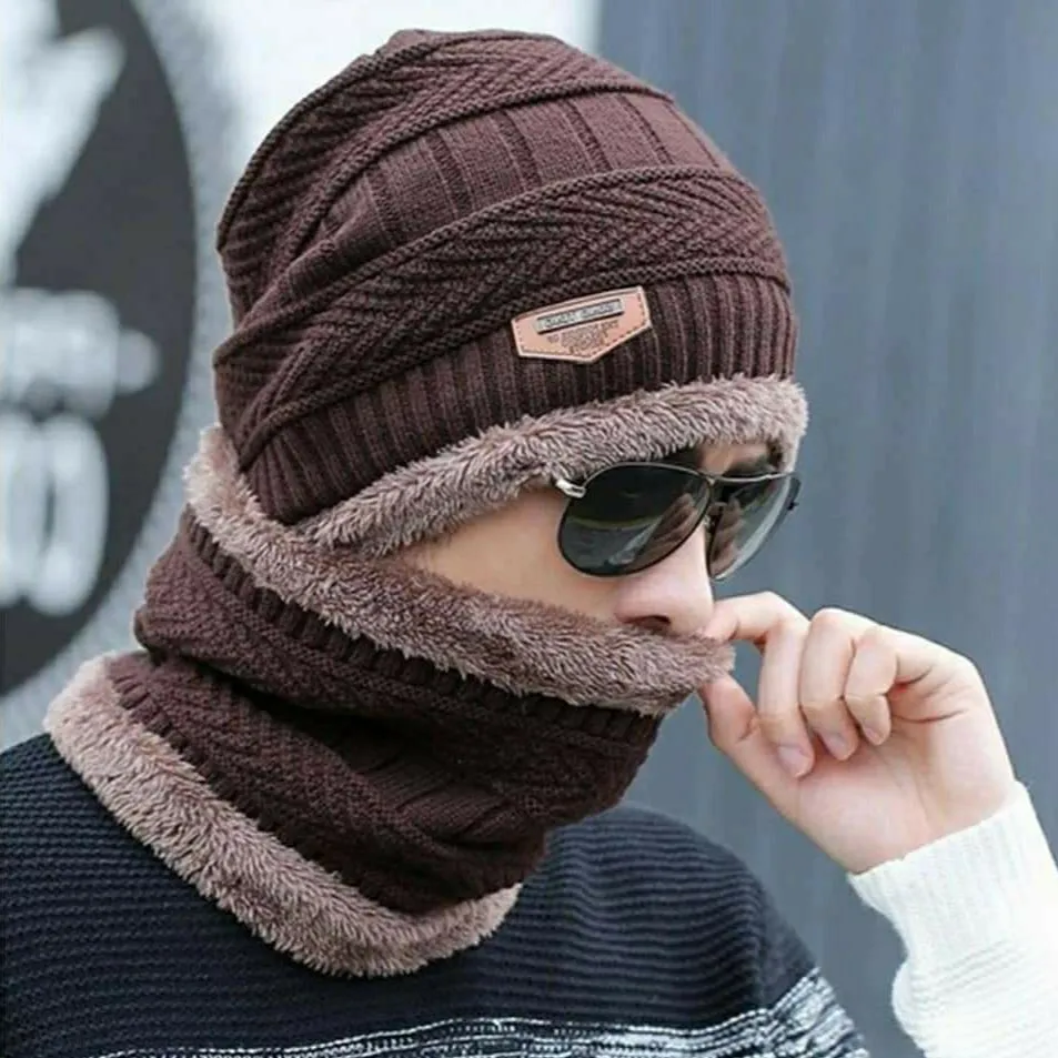 Winter Hat with Neck Warmer (Skullies & Beanies) For Men and Women