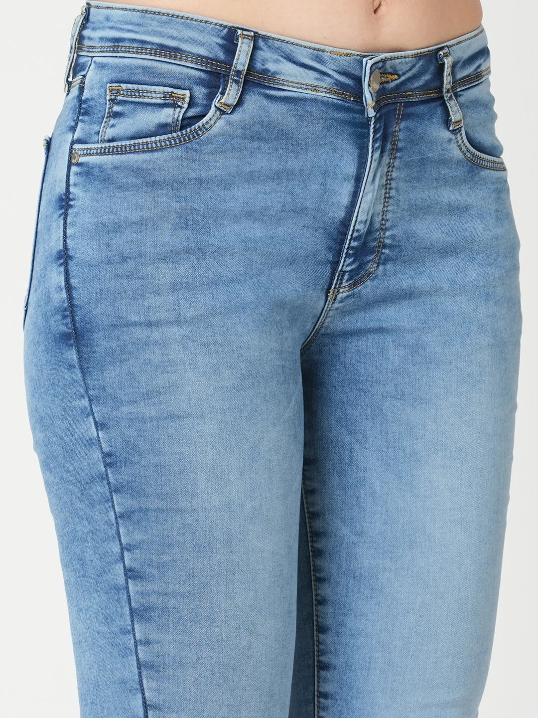 Women Blue High-Rise Skinny Jeans