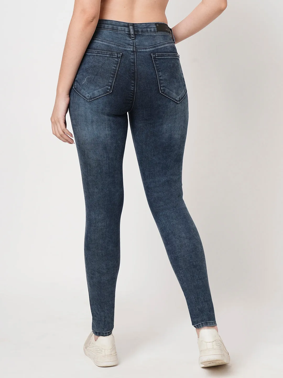 Women Blue High-Rise Skinny Jeans