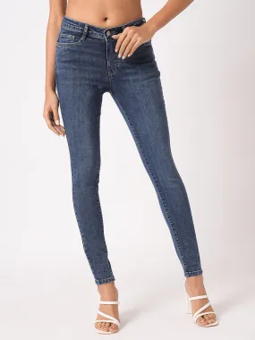 Women Blue High-Rise Skinny Jeans