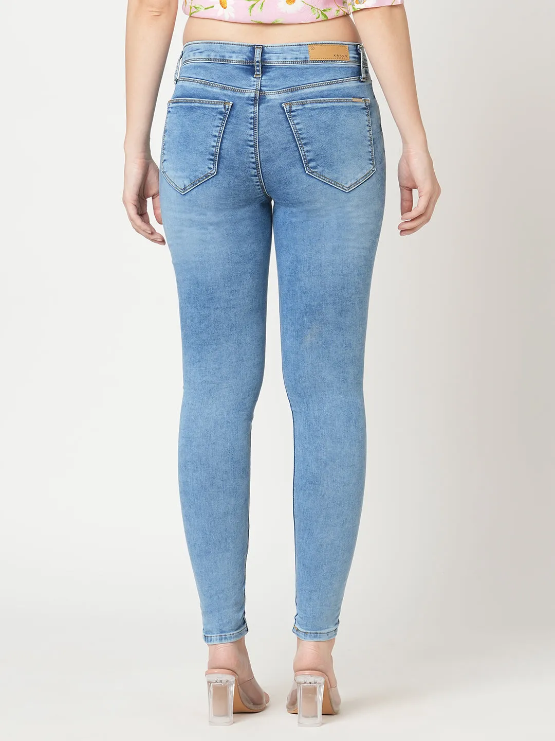 Women Blue High-Rise Skinny Jeans