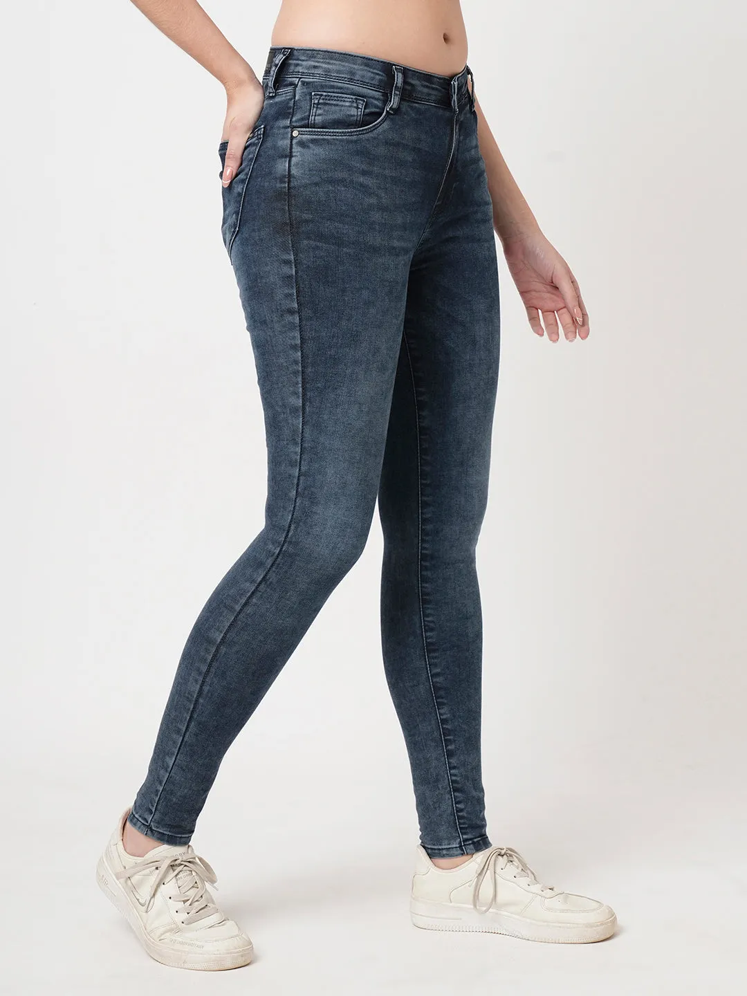 Women Blue High-Rise Skinny Jeans