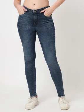 Women Blue High-Rise Skinny Jeans