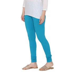 Women's Cotton Churidar leggings (Free Size) - Sapphire