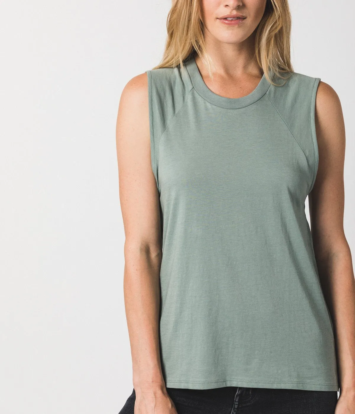 Women's Muscle Tank - Sage