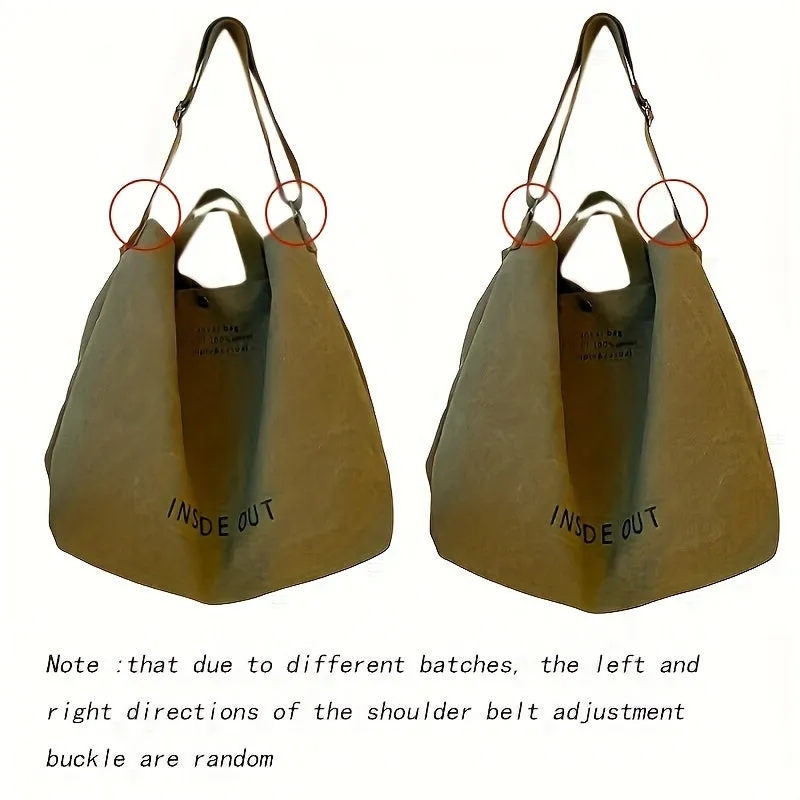 Womens Stylish Letter Canvas Tote Spacious  Versatile Travel Companion