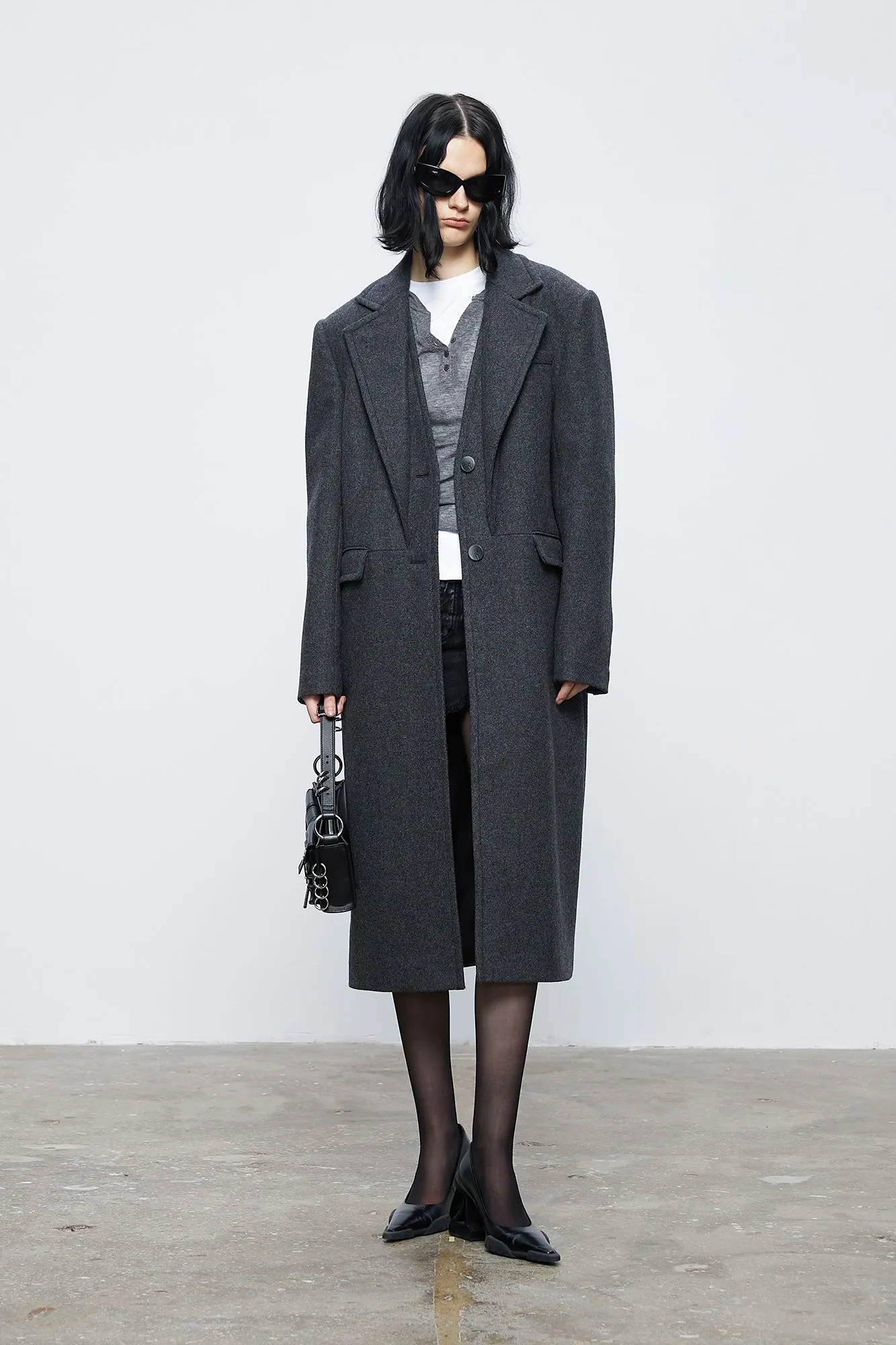 Wool split structure coat