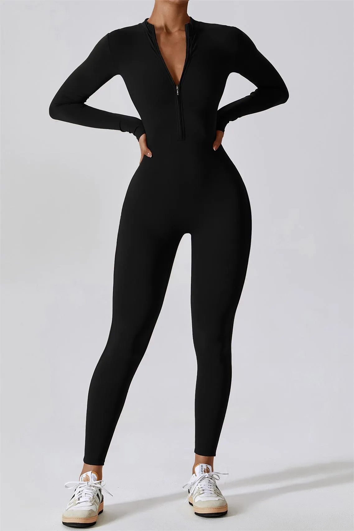 ZipFlex Long Sleeve Athleisure Jumpsuits